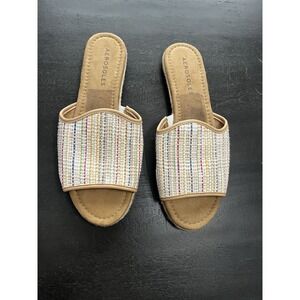 Aerosoles‎ Denville Woven Slide Sandals Women's Flats 12 M Beige Multi 12